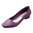 thumbnail image 1 of YLYL Women's Pumps Chunky Heel Square Toe Wide Width Slip on Work Office Business Dress Shoes, 1 of 8