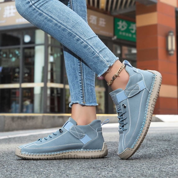 Women Shoes Comfortable Orthopedic Sneakers with Arch Support Casual Trainers Hiking Shoes (Sky Blue 10)