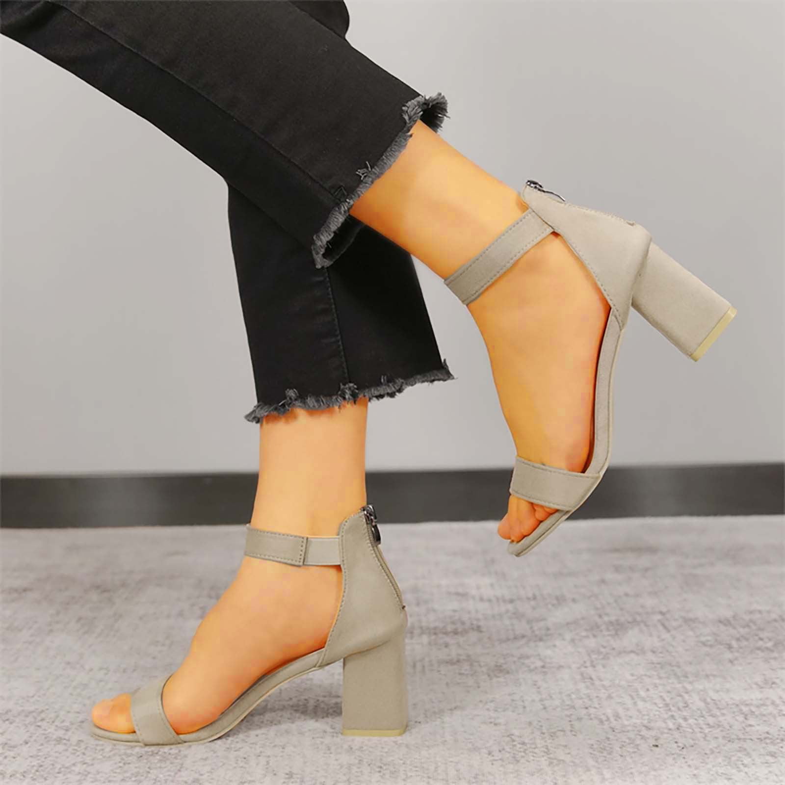 Summer Block Heels Sandals High Platform Pumps For Women | Nude Straps,  Chunky Heels | Yellow/Pink From Esfb, $36.93 | DHgate.Com