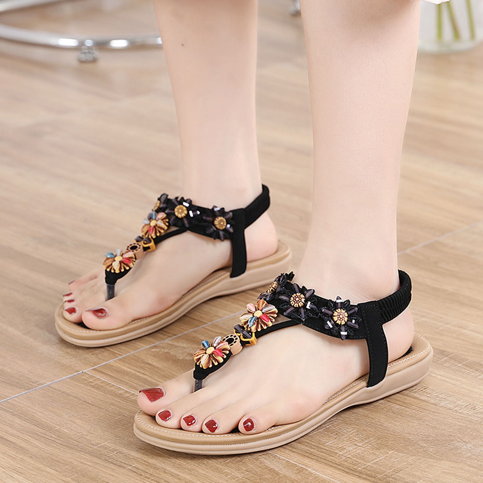 Scallop Trim Ankle Strap Flat Sandals | SHEIN IN-sgquangbinhtourist.com.vn