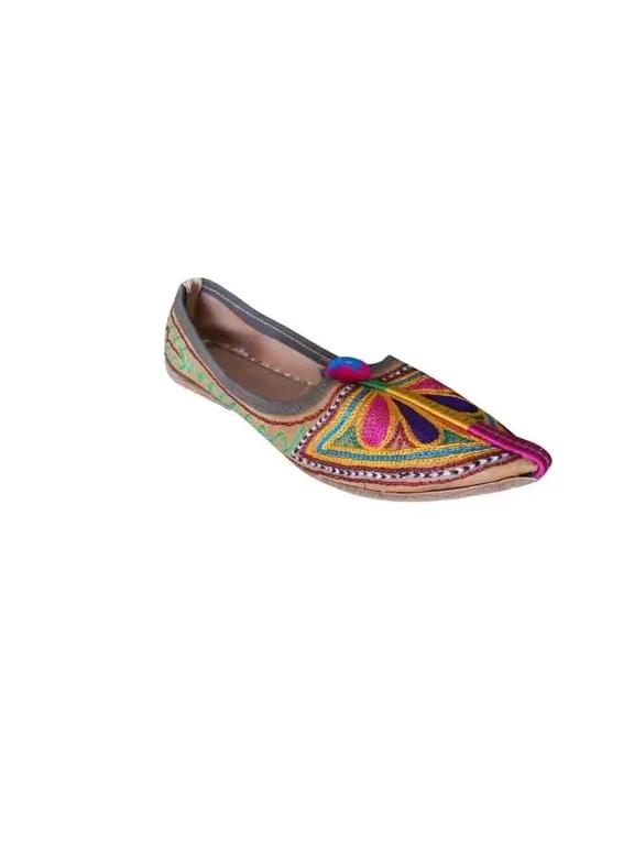 Women Shoes Jutties Shoes Punjabi Indian Flats Flat Slip Leather US 6.5