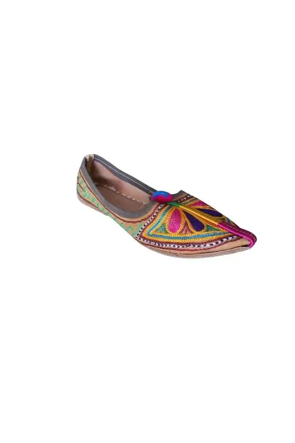 Women Shoes Jutties Shoes Punjabi Indian Flats Flat Slip Leather US 7.5