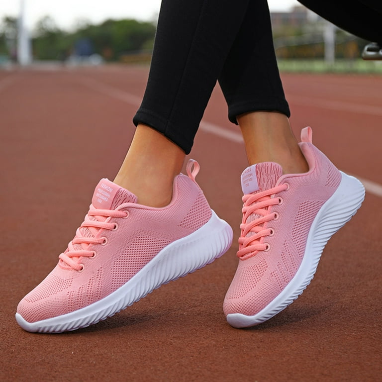 Women Shoes Ladies Breathable Sneakers Breathable Non Slip Soft Sole  Sneakers Mesh Sneakers Tennis Walking Breathable Sneakers Fashion Sneakers  Pink 7