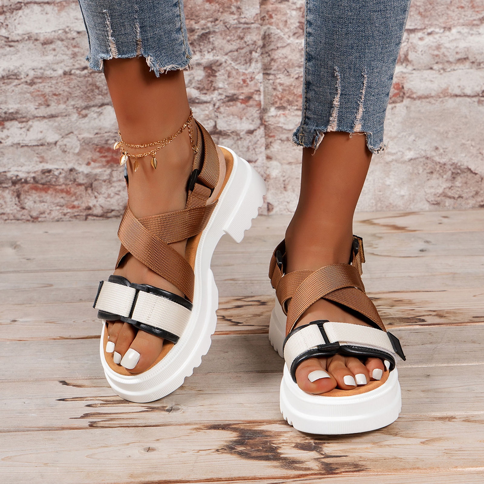 Platform color block online sandals