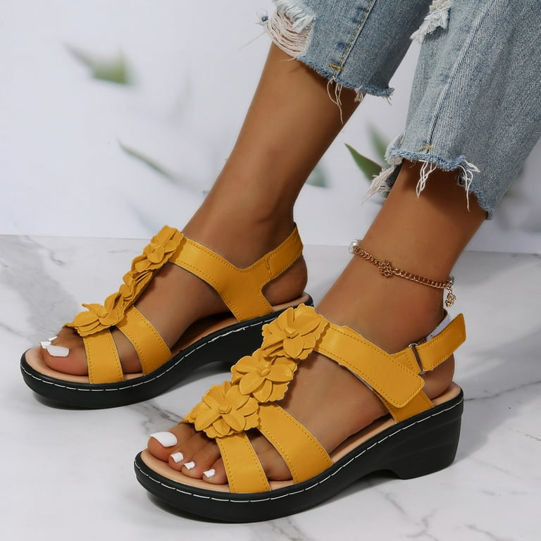 Yellow multicolor sale sandals