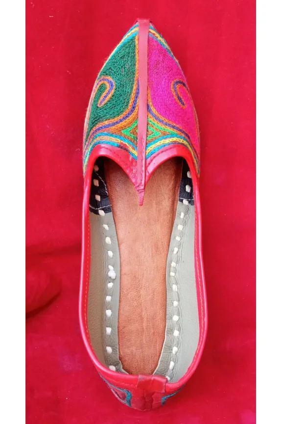 Women Shoes Leather Flats Jutties Handmade Indian Casual Mojaries US 6.5