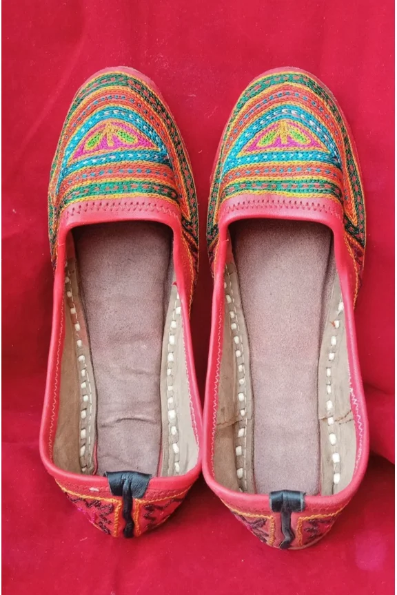 Women Shoes Leather Flats Jutties Handmade Indian Casual Mojaries US 7.5