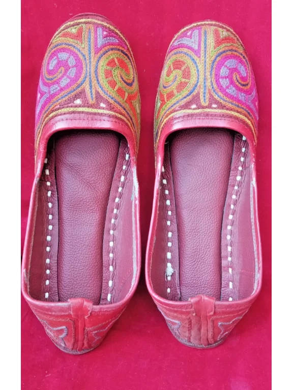 Women Shoes Leather Flats Jutties Handmade Indian Casual Mojaries US 8.5