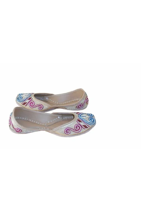 Women Shoes Leather Handmade Indian Casual Jutties Mojaries Flats Size US 8