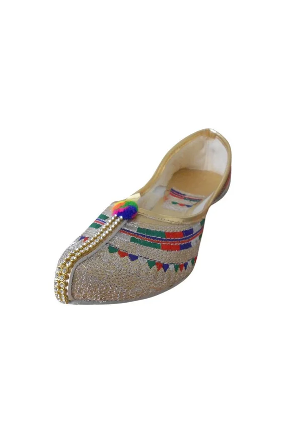 Women Shoes Leather Handmade Indian Wedding Jutties Mojaries Flats US 5