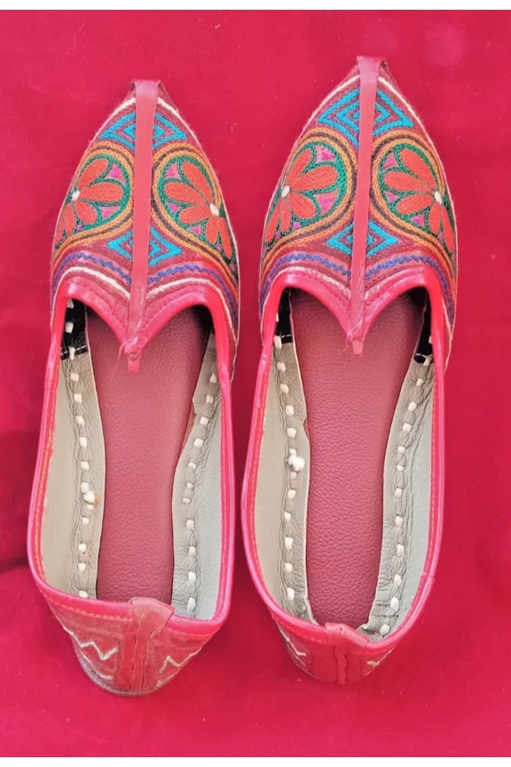 Women Shoes Leather Jutties Handmade Indian Traditional Casual Mojaries US 6.5