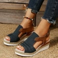 thumbnail image 1 of Women Shoes Platform Ankle Strap Sandals Open Toe Espadrille Wedge Sandals Casual Summer Shoes, 1 of 8