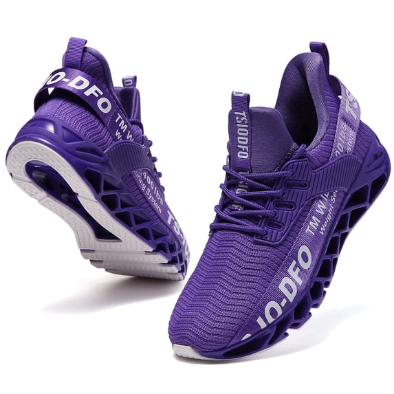 Women Shoes Slip on Fashion Sport Running Tennis Athletic Walking Shoes Runner Trail Shoes Purple Size 8.5