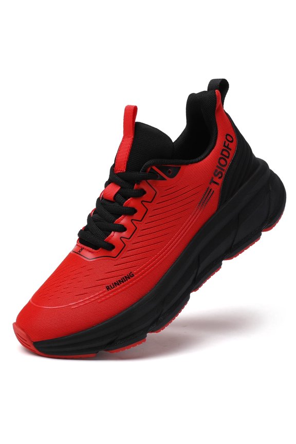 Women Shoes Slip on Mesh Fashion Sport Running Tennis Athletic Walking Shoes Runner Trail Shoes Red Size 9