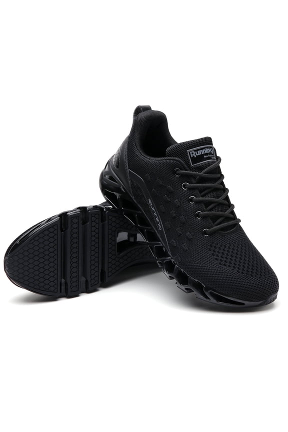 Women Shoes Slip on Sport Running Tennis Athletic Walking Shoes Gym Runner Trail Shoes All Black Size 9