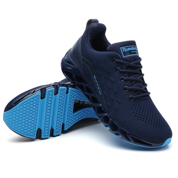 Women Shoes Slip on Sport Running Tennis Athletic Walking Shoes Gym Runner Trail Shoes Navy Blue Size 6