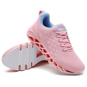 Women Shoes Slip on Sport Running Tennis Athletic Walking Shoes Gym Runner Trail Shoes Pink Blue Size 9.5