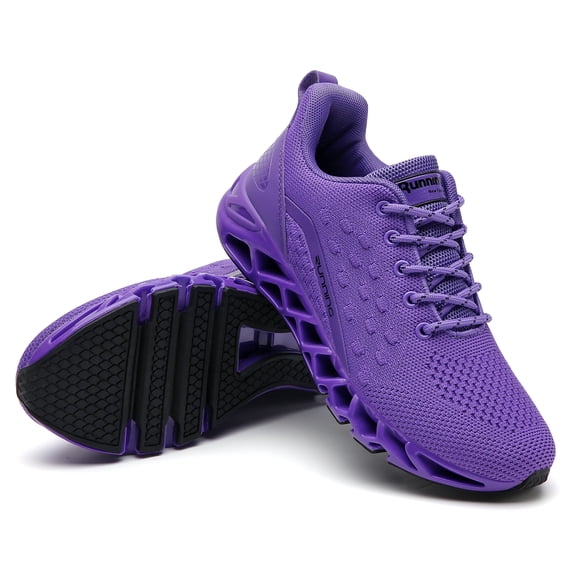 Women Shoes Slip on Sport Running Tennis Athletic Walking Shoes Gym Runner Trail Shoes Purple Size 7.5
