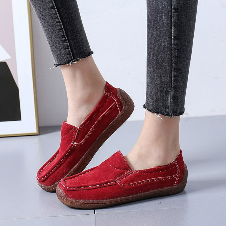 Red color casual shoes sales