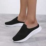 Women Shoes Women Canvas Mules Memory Foam Clipper  Sneakers Comfortable Slip-On Mule Holiday Shoes