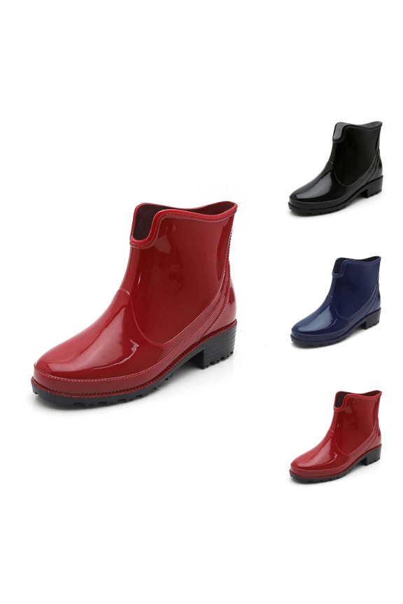 Women Short Ankle Waterproof Rubber Anti Slip Rain Shoes For Spring And Summer And Design For Rainy Days Low Heel Footwear For All Occasions Outdoor Booties Walking Boots
