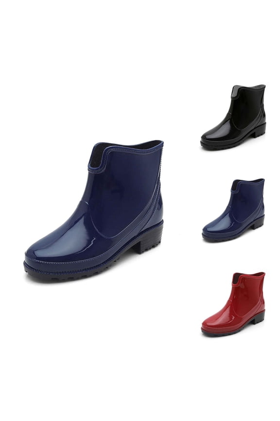 Women Short Ankle Waterproof Rubber Anti Slip Rain Shoes For Spring And Summer And Design For Rainy Days Low Heel Footwear For All Occasions Outdoor Booties Walking Boots