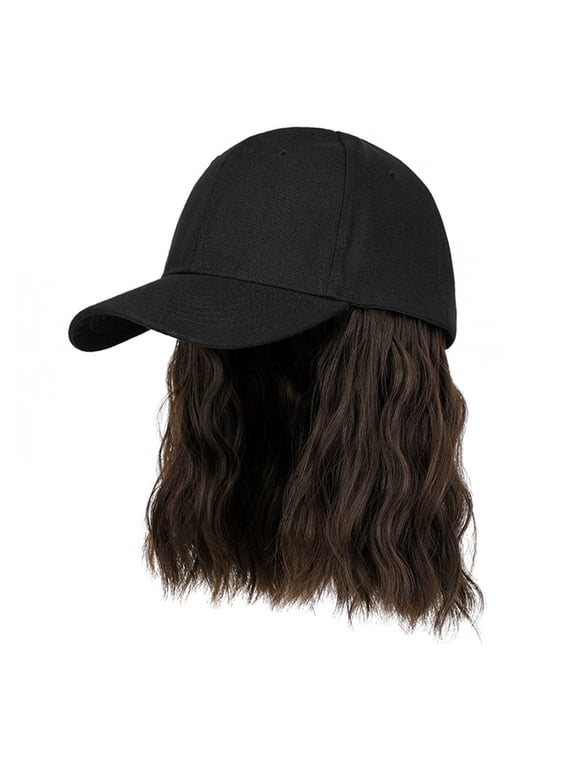 Women Short Curly Hair Cap Fashion Adjustable Baseball Hat with Dress Up Accessories Fashion Bob Hat Headwear