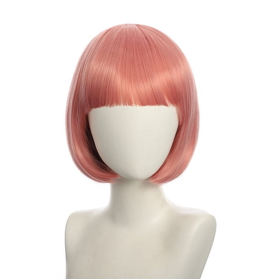 Women Short Hair Multiple Colors Cute Temperament Wave Head Natural Straight Bangs BOBO Head Cos Wig