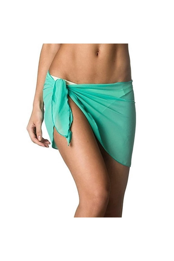 Women Short Mini Sarongs Beach Wrap Sheer Bikini Wraps Chiffon Cover Ups for Swimwear
