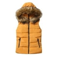 thumbnail image 1 of Women Short Outerwear Cotton-padded Jackets Pocket Hooded Vest Coats, 1 of 4