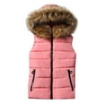 thumbnail image 1 of Women Short Outerwear Cotton-padded Jackets Pocket Hooded Vest Coats, 1 of 8