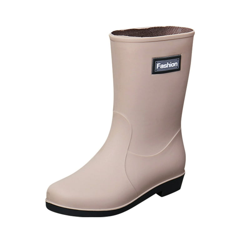 Women Short Rain Boots For Womens Ankle Rainboot Slip On Garden Boot Rubber Shoes Lightweight Winter Boots Men Fall Boots for Women Wide Width Easy on
