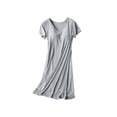 thumbnail image 1 of Women Short Sleeve Built-in Bra Padded Long Nightdress Sleepwear Pajamas,Shelf Bra Full Slip Casual Nightgown,Knee Length Comfy Soft Modal Sleep Shirt Night Shirt Dress Solid Sleepwear,Gray S-2XL, 1 of 8