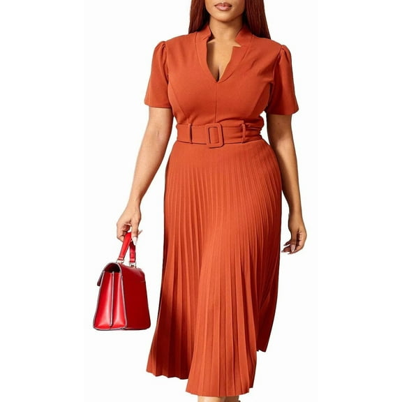 Women Short Sleeve Cape Dress with A line Pleated Dress Wedding Midi Dresses