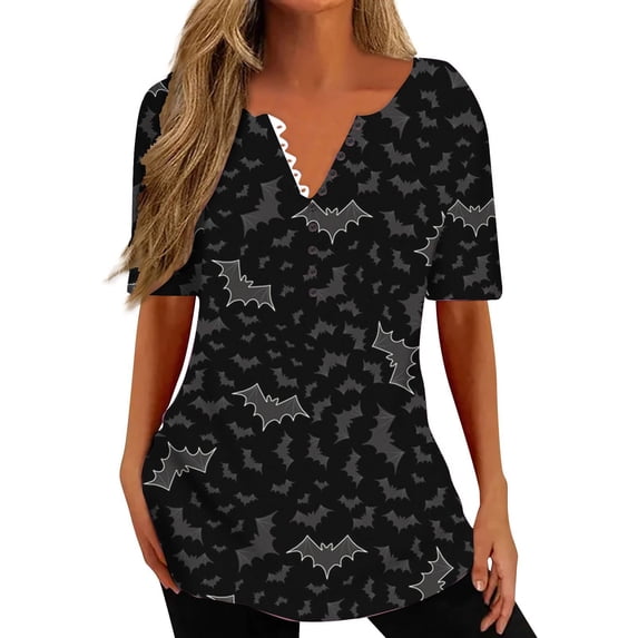 Women Short Sleeve Christmas gift Leisure Fashion Strapless Printed Thin section Durable Fashion Loose Fitting Sexy Lining Pink Trendy Short Sleeve Size 2XL