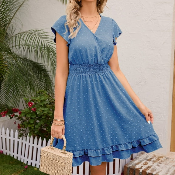 Women Short Sleeve Floral A Line Stretch Midi Dress With Elasticity Womens Maxi Dress plus Size plus Size Elegant Dresses for Women Floral plus Size Dress 4x Dress for Women plus Size plus Size Wrap