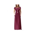 thumbnail image 1 of Women Short Sleeve Loose Plain Maxi Dresses Casual Long Dresses with Pockets&nbsp;Women's Clothing, 1 of 3