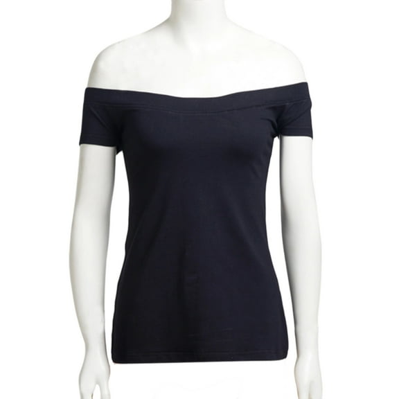 Women Short Sleeve Off Shoulder T Shirts Black Sexy Lady 50's Rockabilly Tops