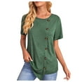 thumbnail image 1 of Women Short Sleeve Round Neck Shirts Summer Fashion Basic Tee, 1 of 9