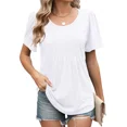 thumbnail image 1 of Women Short Sleeve Round Neck T Shirt Tops, 1 of 1