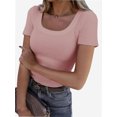 thumbnail image 1 of Women Short Sleeve Scoop Neck Tops Shirts Fitted Summer Tshirt Tee, 1 of 7