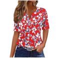 thumbnail image 1 of Young adult fashion Women Short Sleeve Tops Womens Blouses for Work Professional Black Womens Funny T Shirts V Neck Orders, 1 of 5