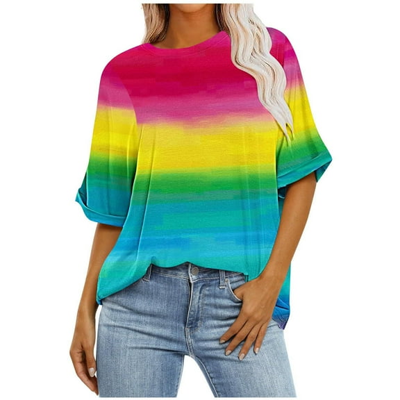 Women Short Sleeve Tops Cotton Womens T Shirts Graphic Tees Summer Tees for Women 2025 Vacation