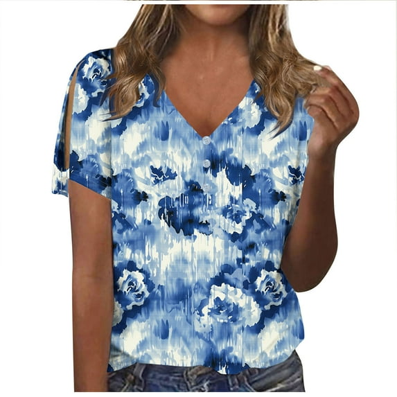 Women Short Sleeve Tops Dressy Button Down Shirts for Women Basic Fitted Short Sleeve Tees