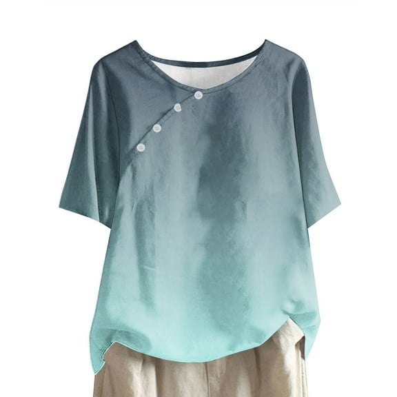 Women Short Sleeve Tops Dressy Casual Grey Shirts for Women Crop Top Womens Country Graphic Tees Vintage Trendy