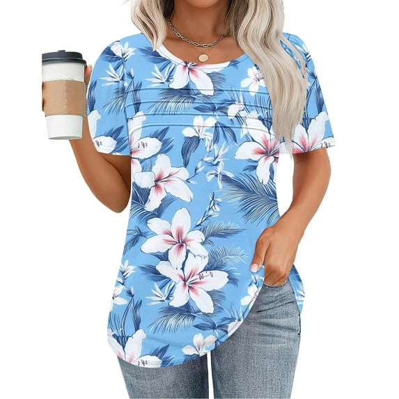 Women Short Sleeve Tops Fitted Plus Size Cotton T Shirts Loose Fit Women Clothing Tops