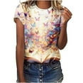 thumbnail image 1 of Women Short Sleeve Tops Plus Size Short Sleeve Shirts for Women Trendy Cute Summer Clothes for Women Over 50 Clearance Deals, 1 of 4