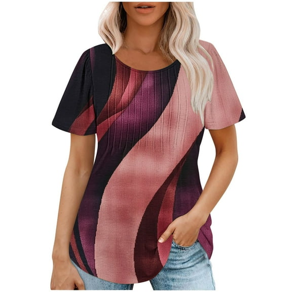 Women Short Sleeve Tops Trendy Big Tshirts to Wear With Leggings Summer Chic Clothes for Women Over 50