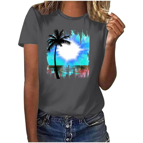 Women Short Sleeve Tops Trendy Shirts for Women Dressy Casual Graphic Tees Trendy