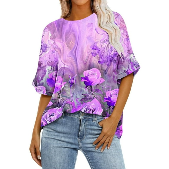 Women Short Sleeve Tops Trendy Womens T Shirts Graphic Animals Summer Tees for Women 2025 Trendy